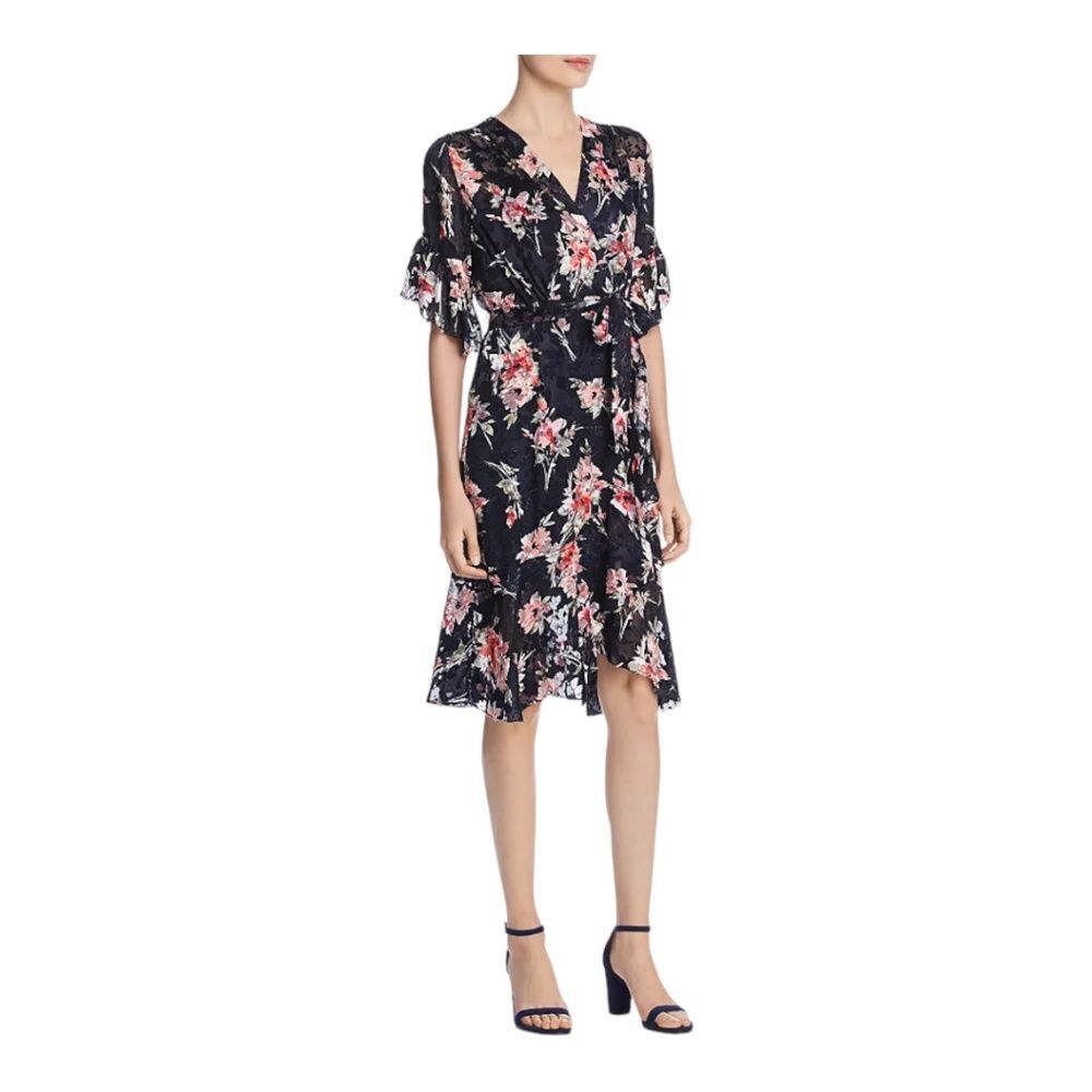 Elie Tahari Silk Isabelle Floral Burnout Dress Size 6